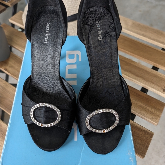 Spring Black stilettos high heels size 37 /6.5M - Picture 3 of 3